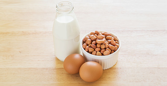 Protein nutrients of peanut, egg and milk 