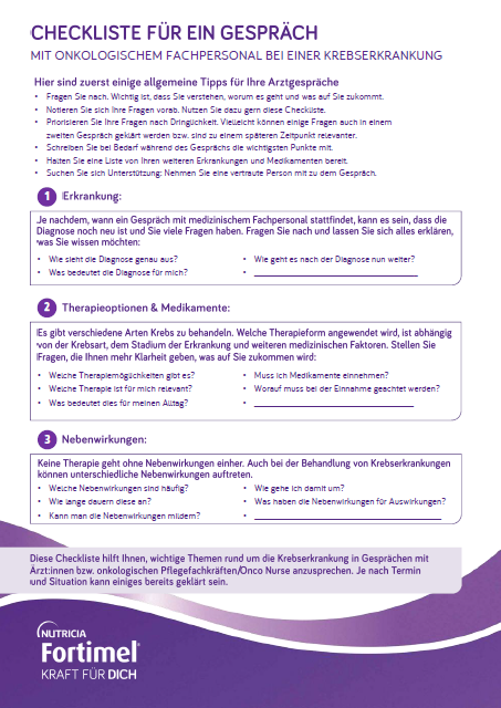 Trinknahrungscoach Flyer von Fortimel