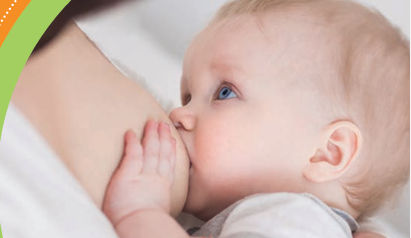 baby lying on the bed and adored by mom