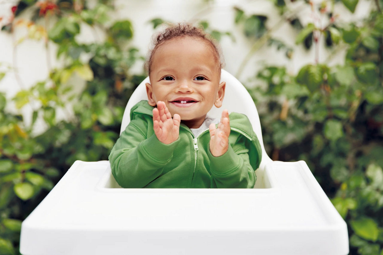 Toddler smiling