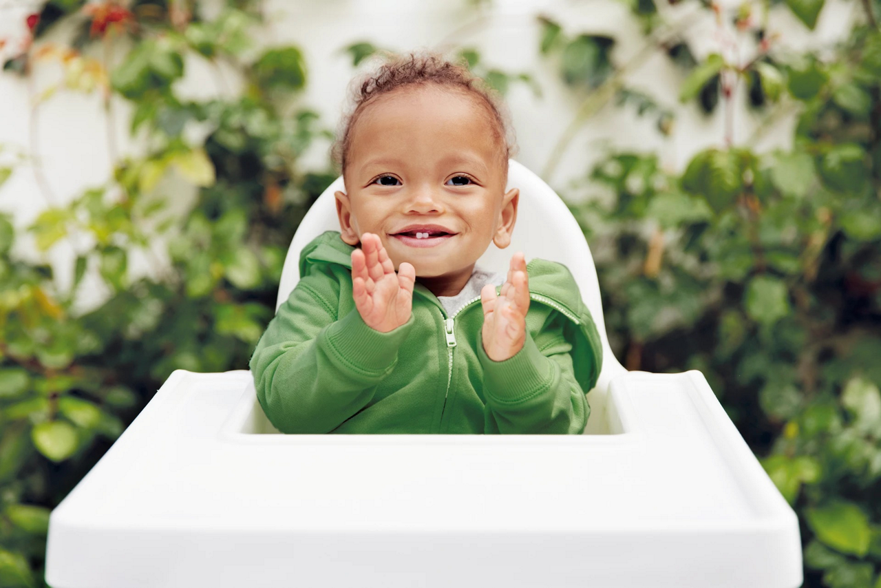 toddler in chair