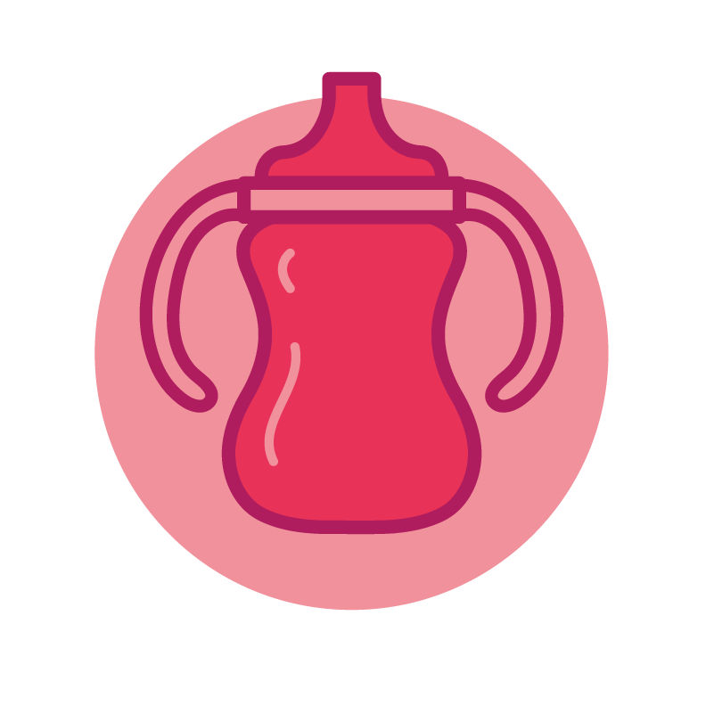 Red feeding sip cup icon