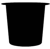 Minimal black plastic cup silhouette icon