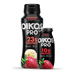 Two Oikos Pro yogurts