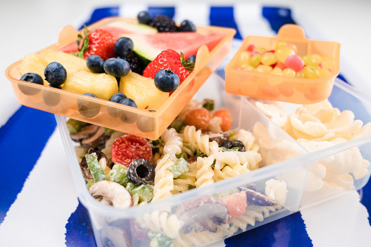 Pasta salad lunchbox