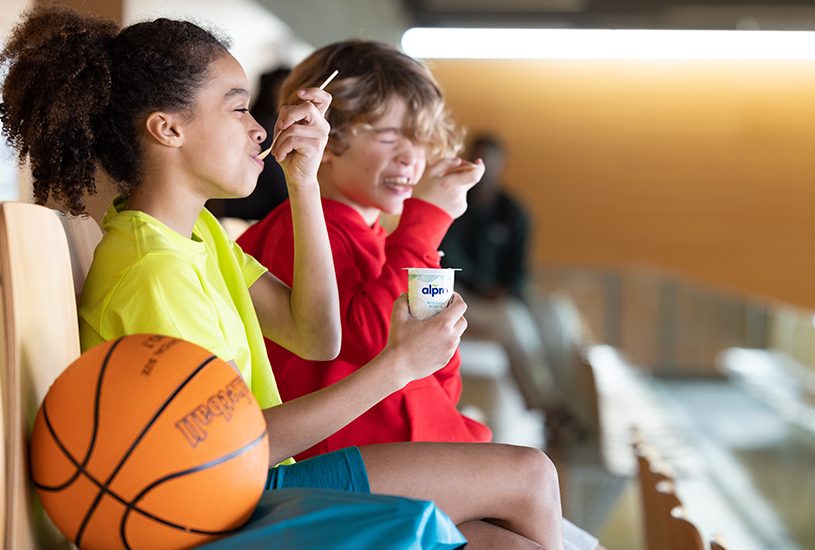 Kids eating Alpro