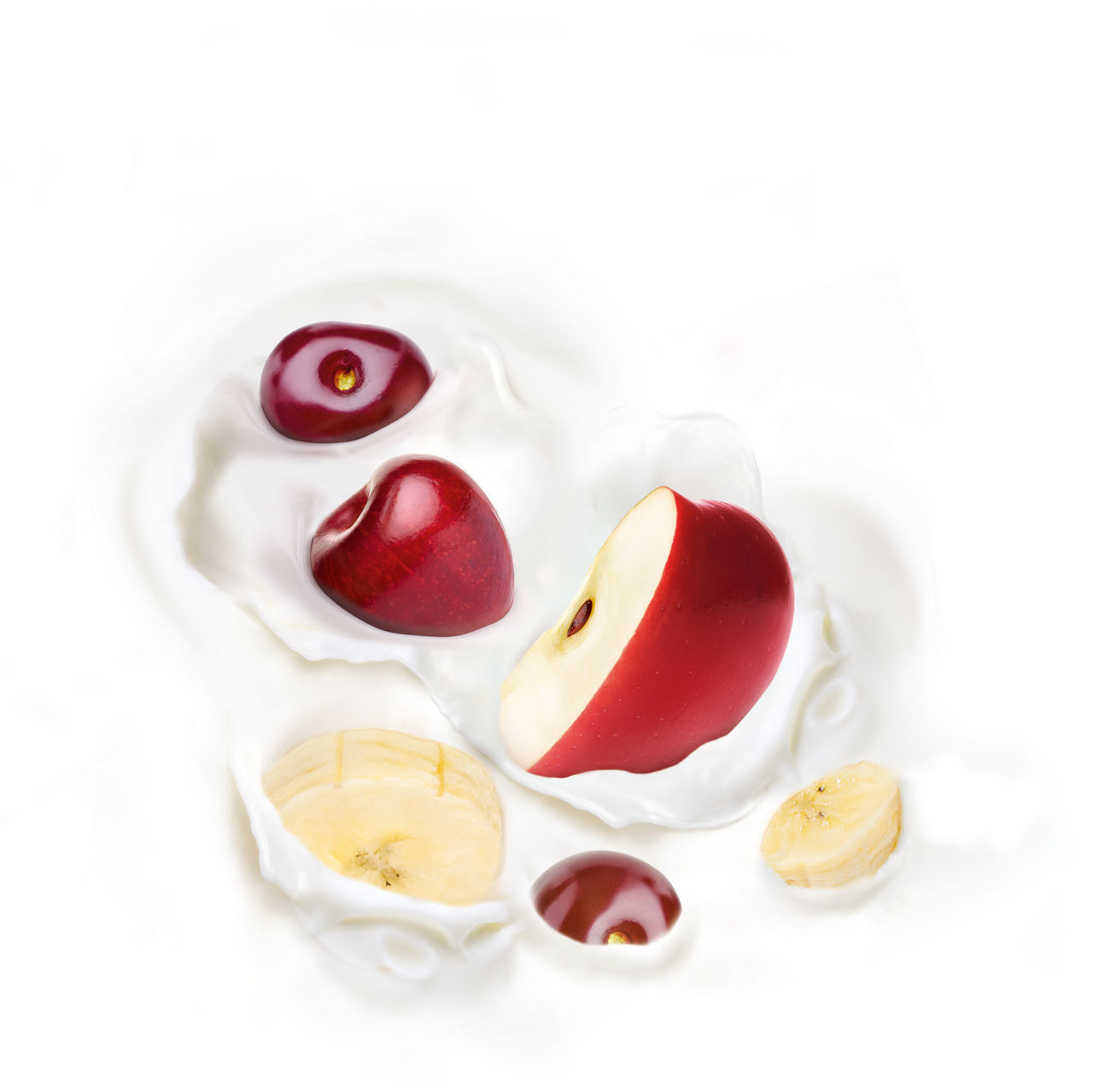 Apfel, Kirsche und Banane