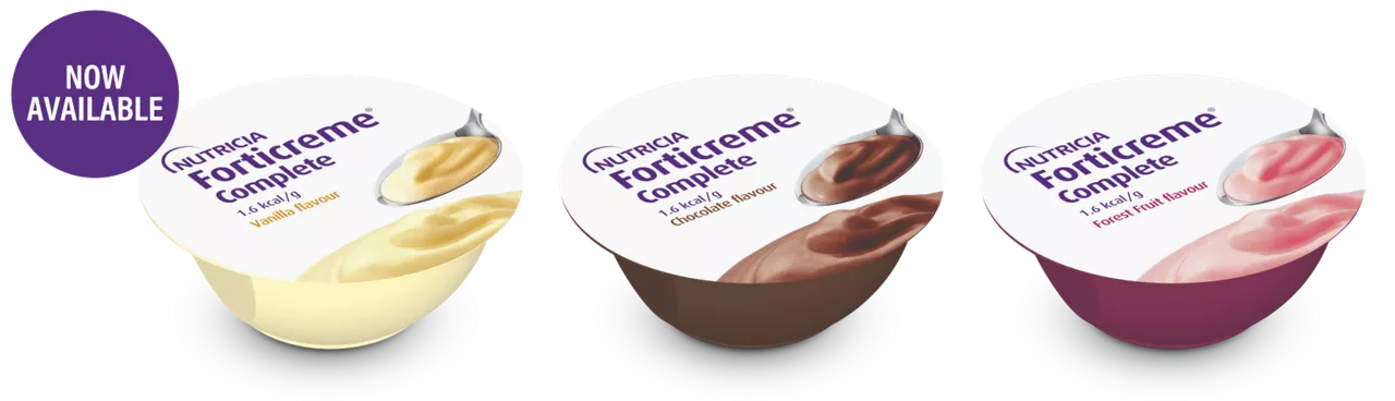 Forticreme Complete range packshots and now available tag