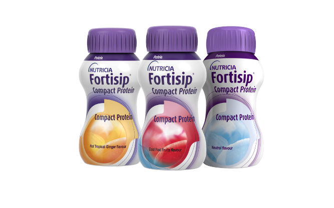 Fortisip Compact Protein Sensations range packshots on white background