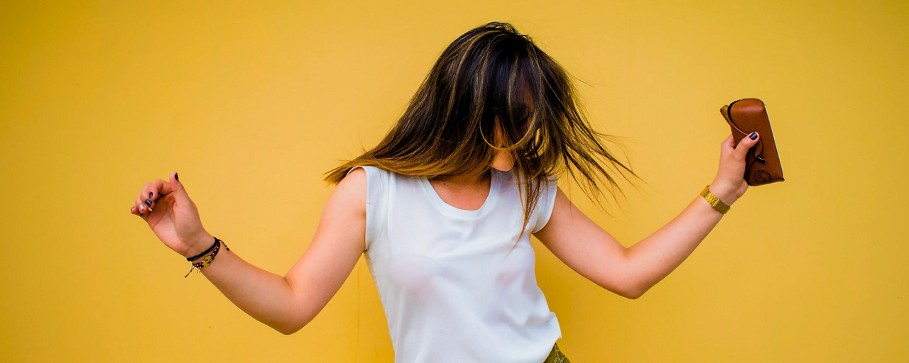 girl on yellow background