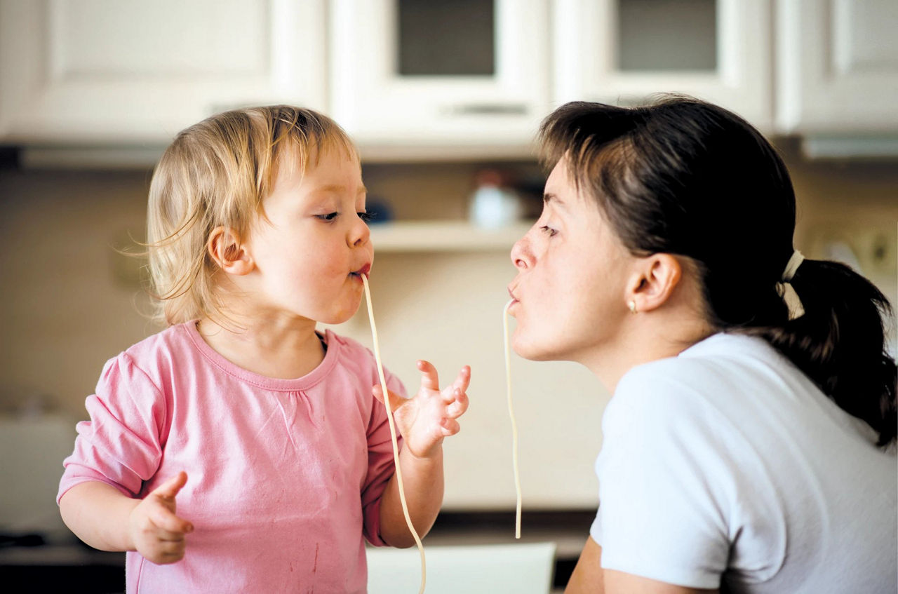 Mum and toddler in kitchen