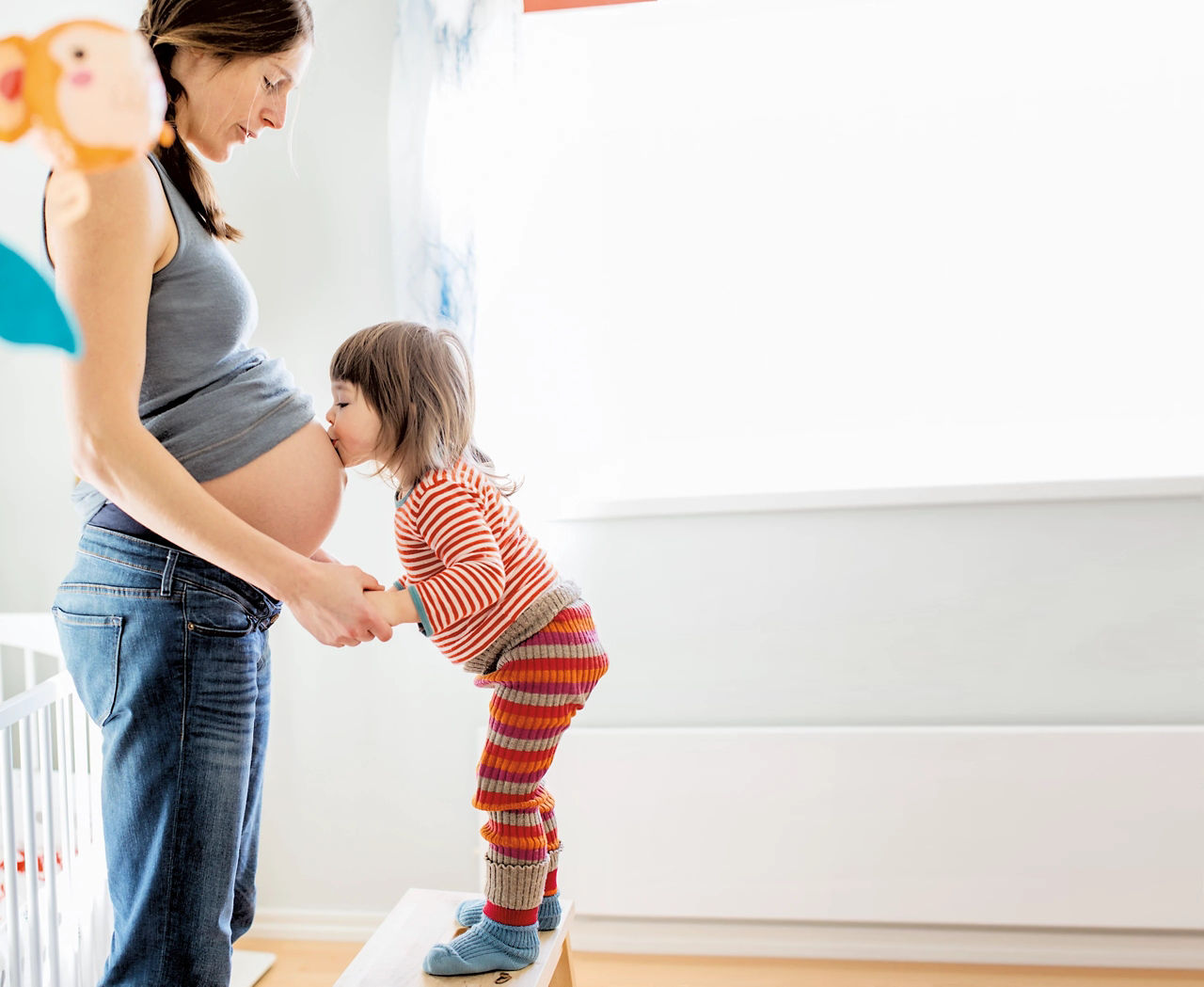 Toddler and bump