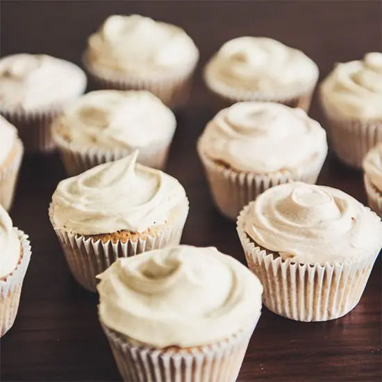Homemade cupcakes with creamy frosting