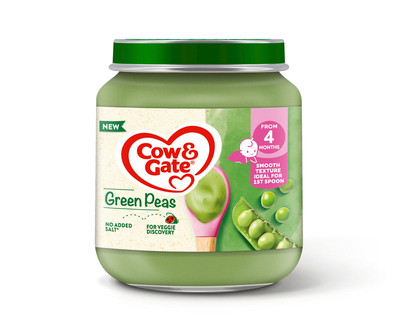 Cow & Gate Green Peas baby food jar 125g