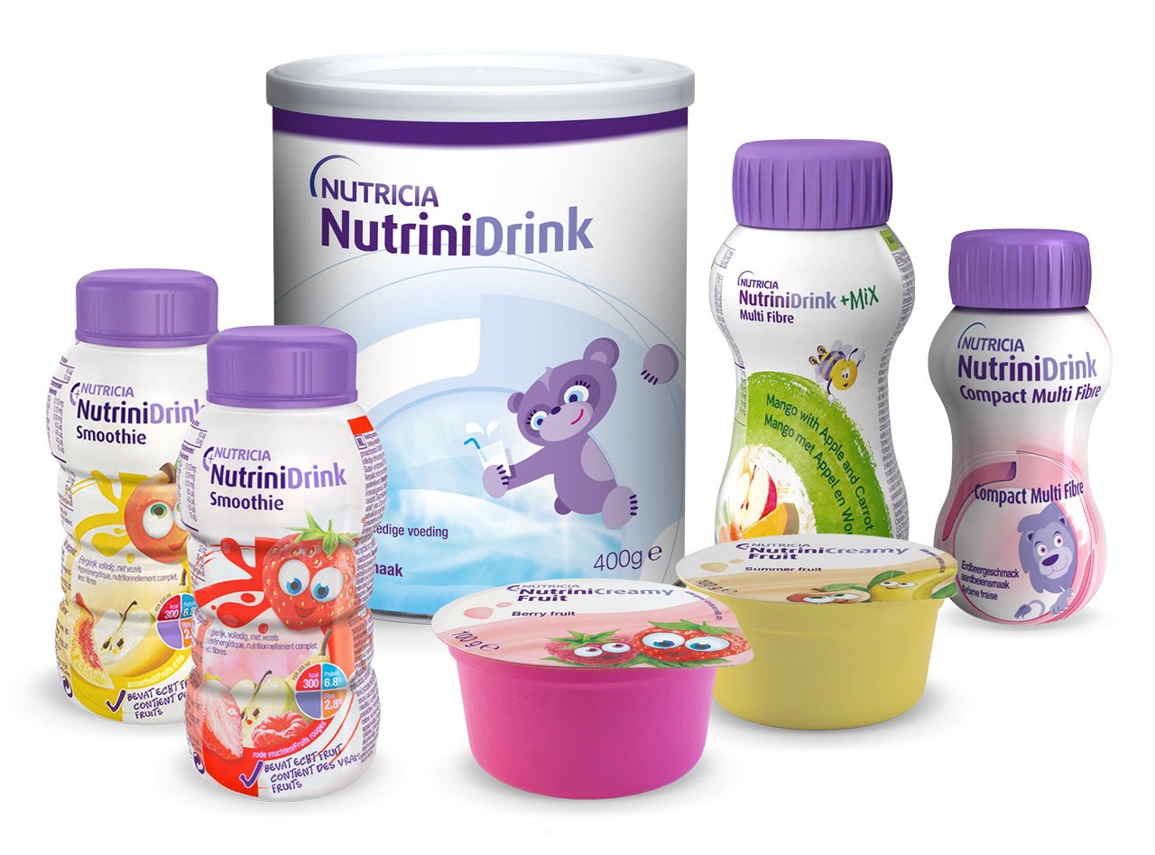 Nutrinidrink drinkvoeding voor kinderen: poeder, drink en lepelvoeding