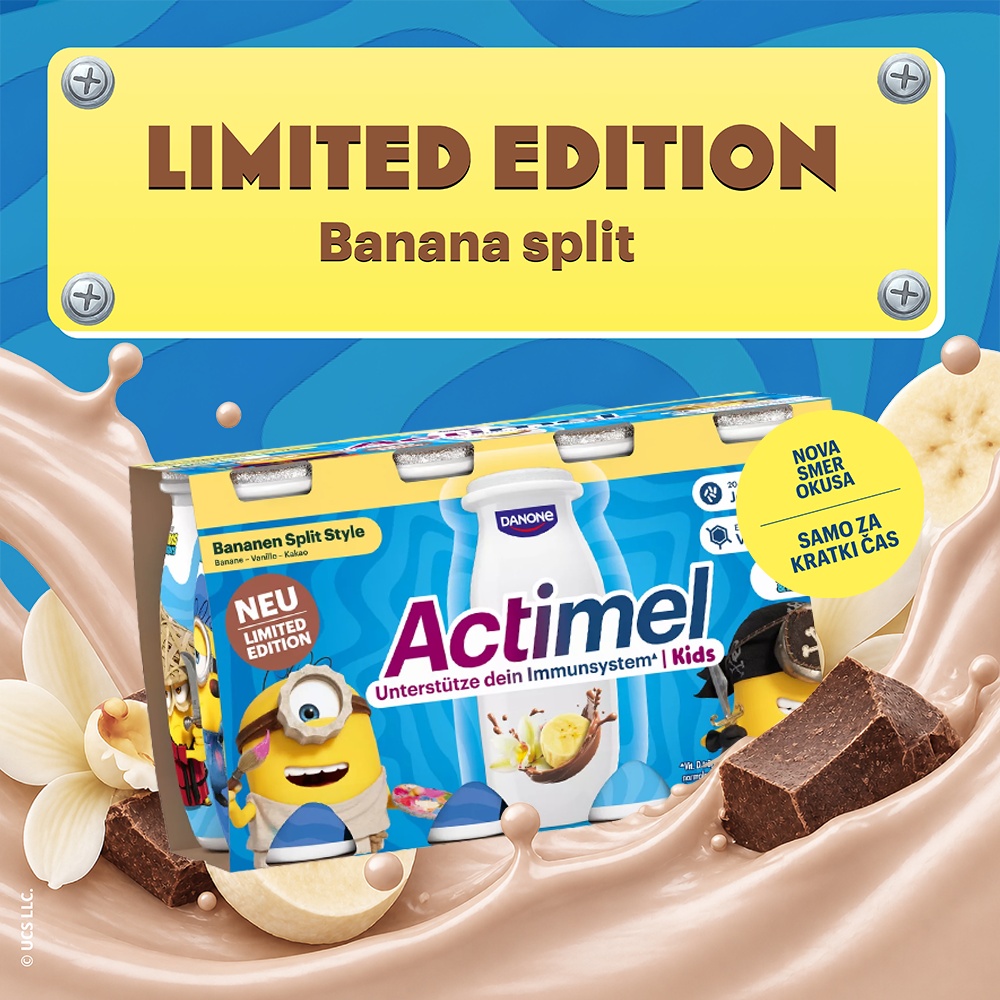Odkrijte omejeno izdajo Actimel z okusom Banana Split