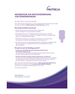 Informationsblatt Weiterverordnung Sondennahrung