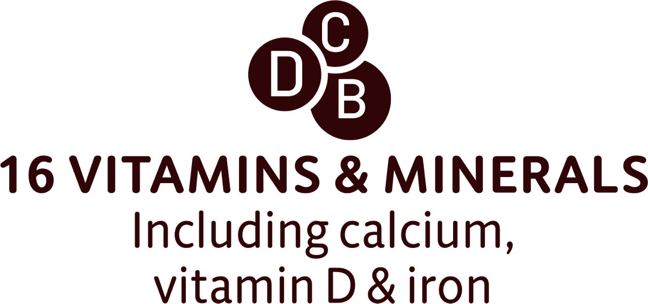 16 VITAMINS & MINERALS Including calcium, vitamin D & iron