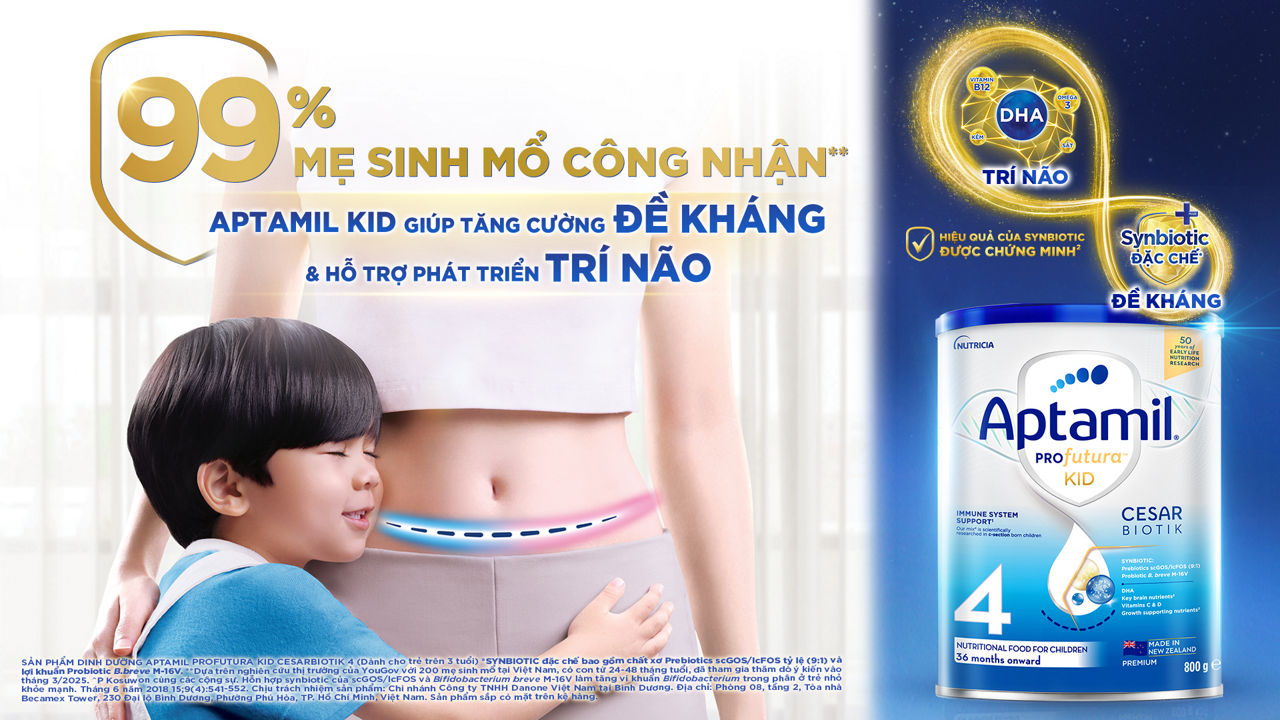 Aptamil Kid giúp tăng cường đề kháng
