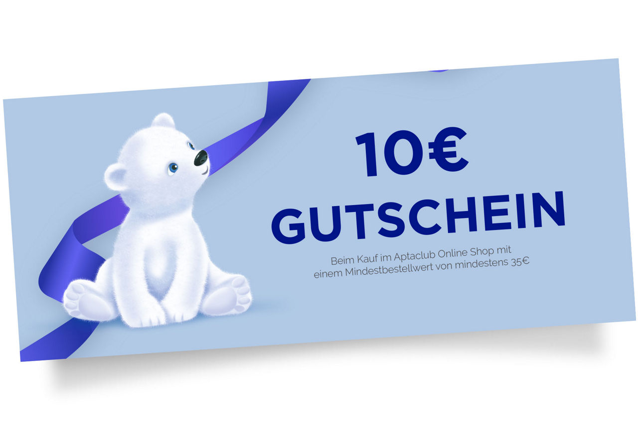 10€ Gutschein für eine Online Bestellung bei Aptaclub