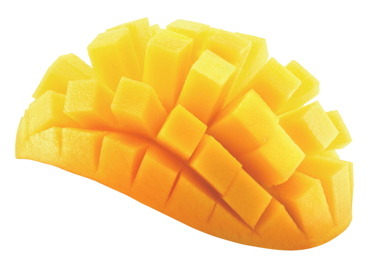 mango slices isolated on a white background.