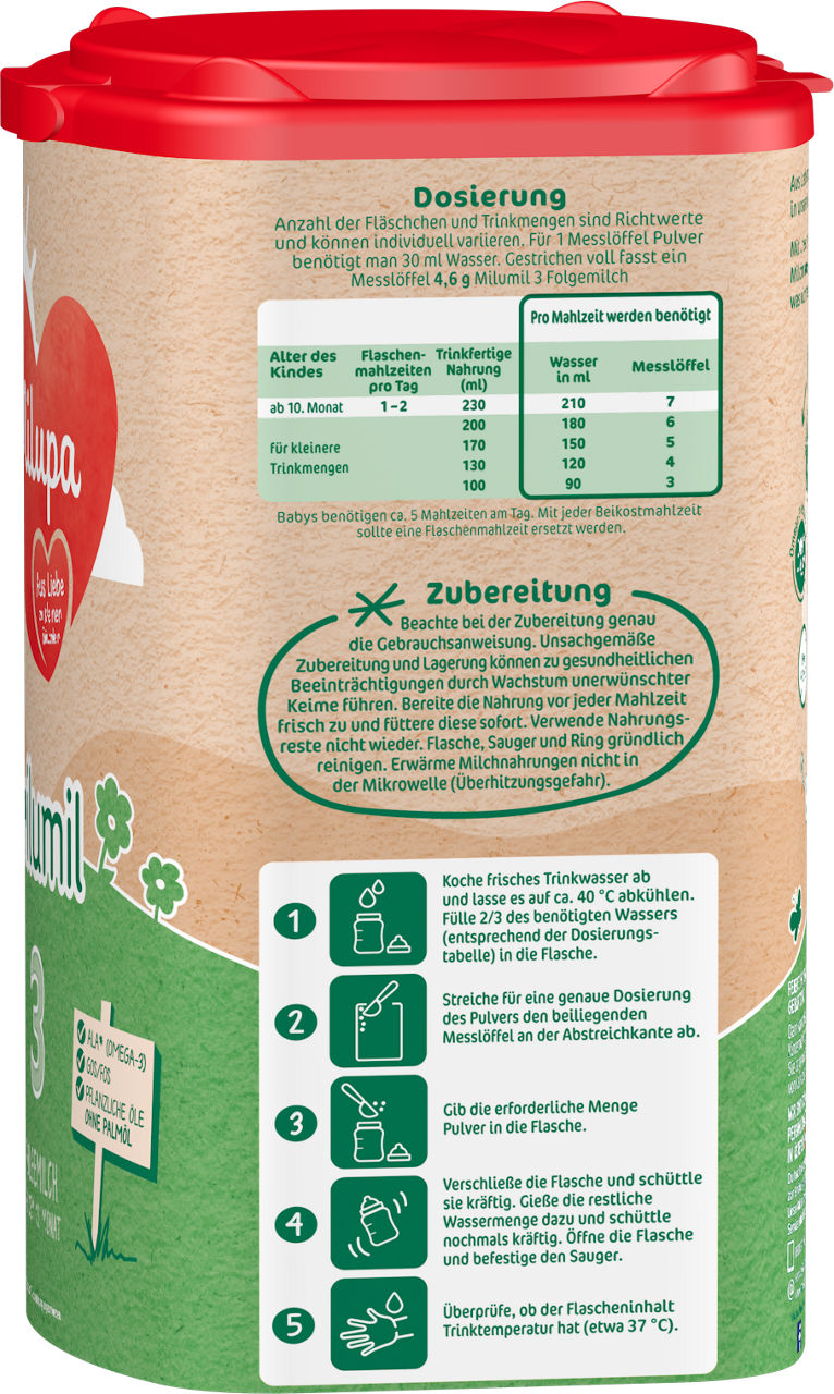 Milumil Packshot POF 3 Folgemilch 10 Monat 800g AT R
