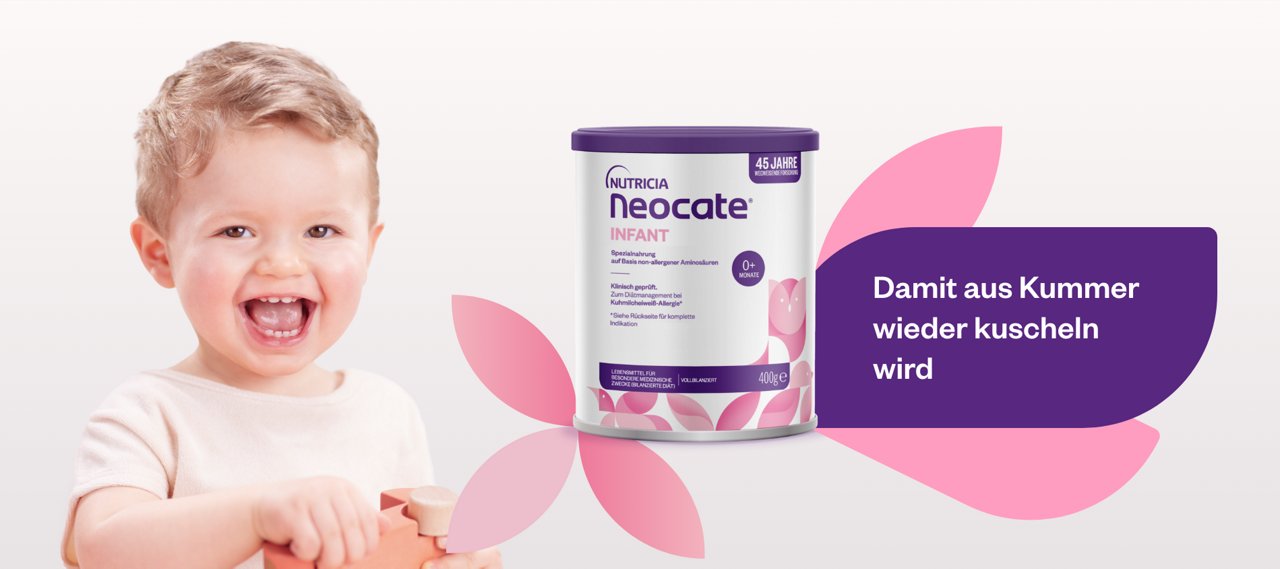 Neocate Produkt mit Kind