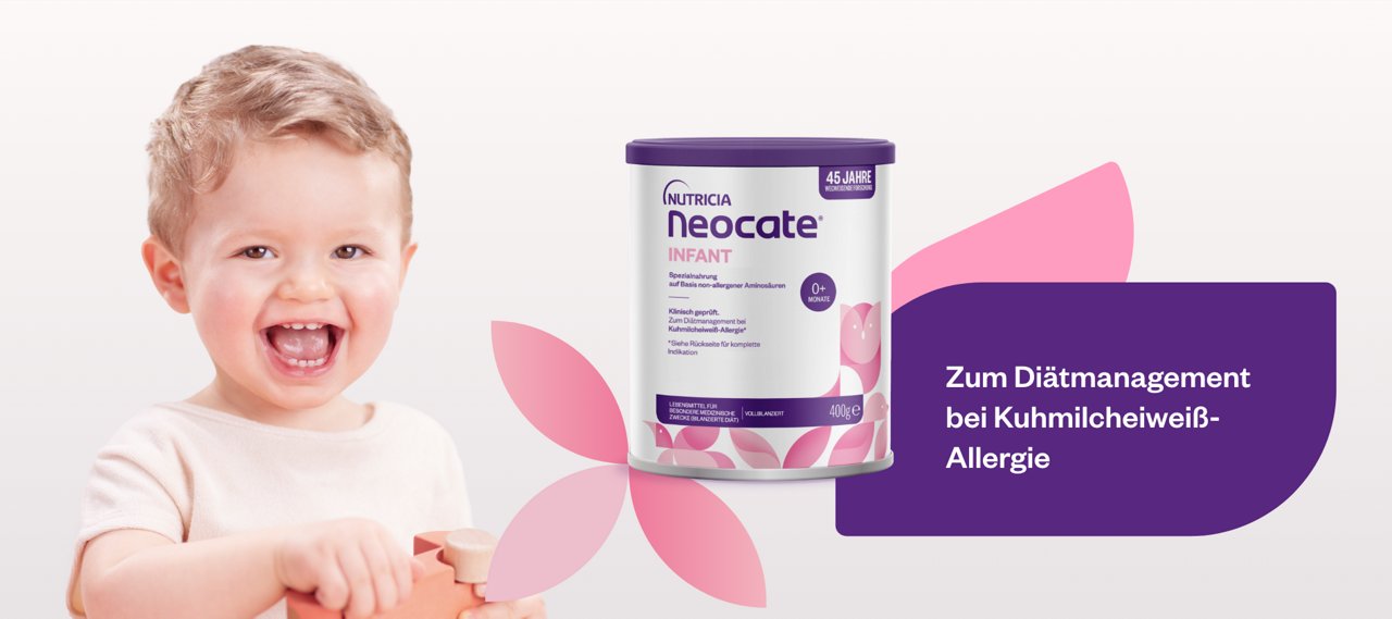 Neocate Produkt mit Kind