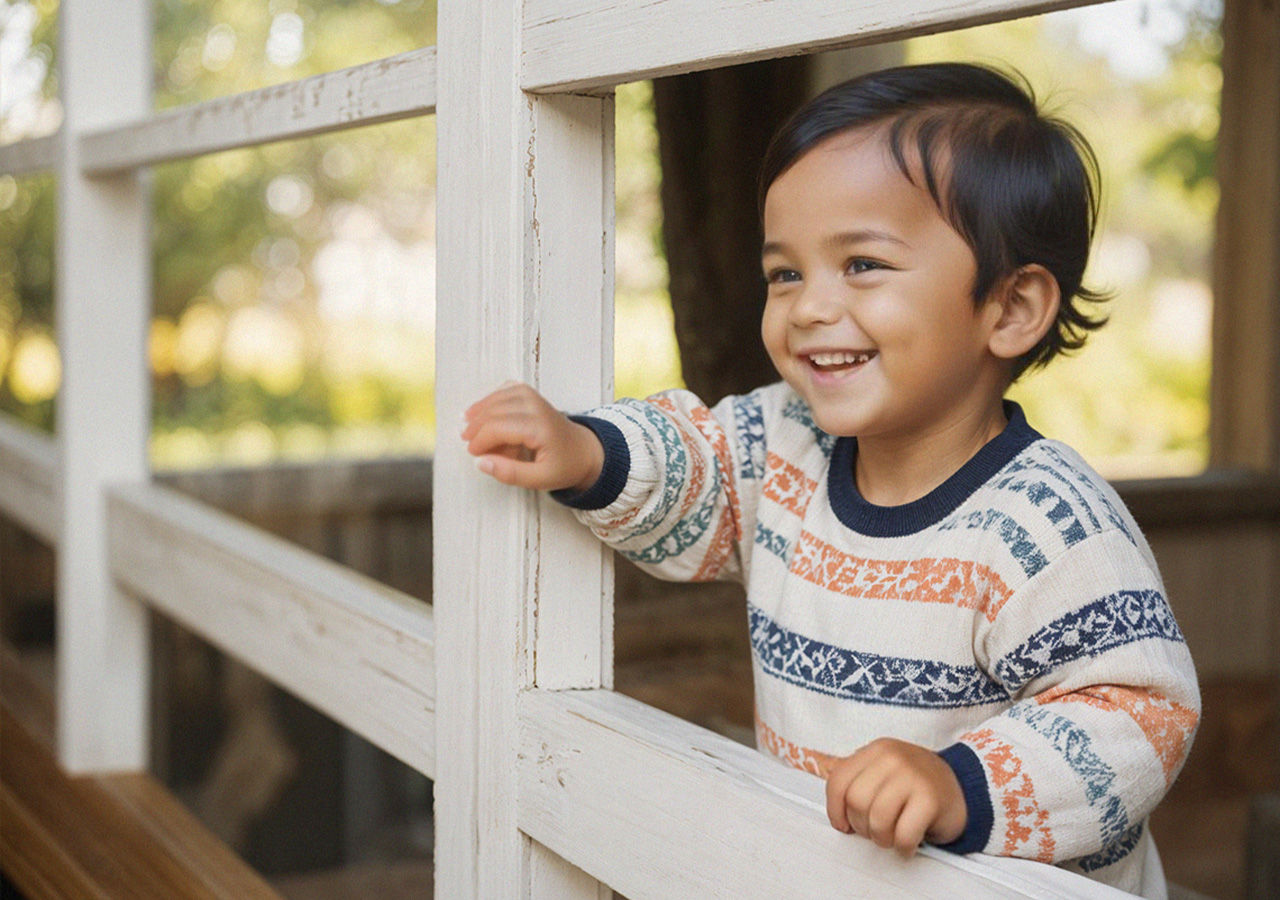 Toddler smiling