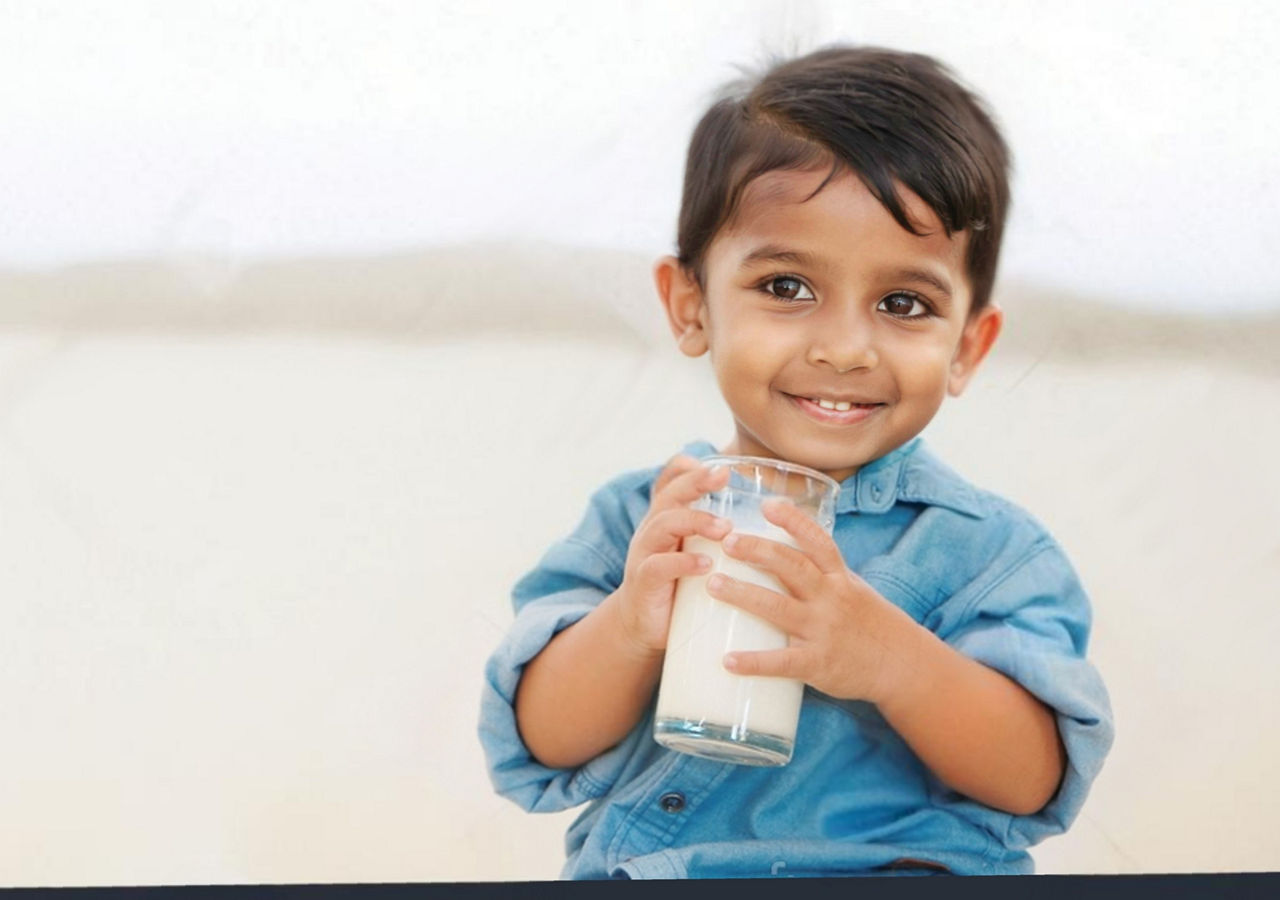 Toddler and milk