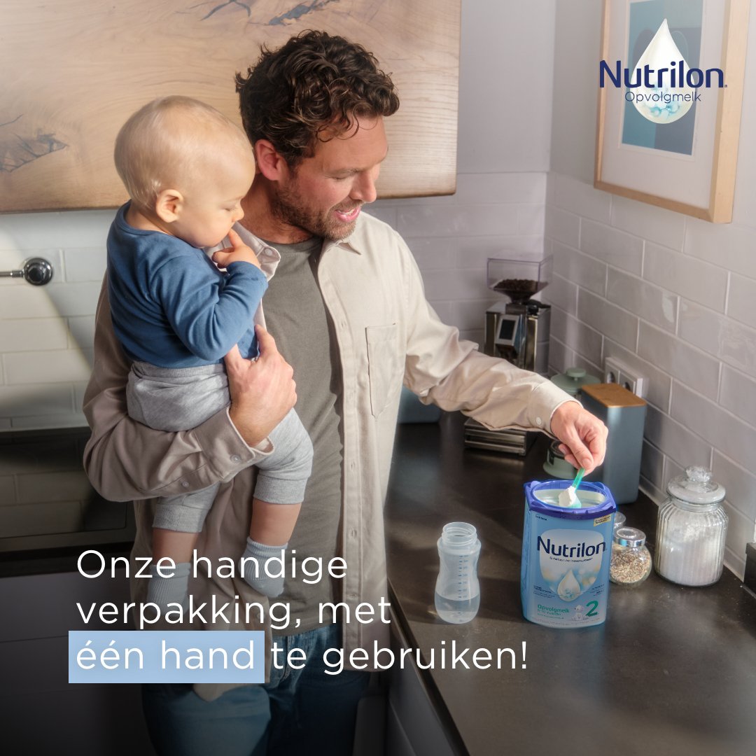 Handige Nutrilon verpakking: te gebruiken met één hand