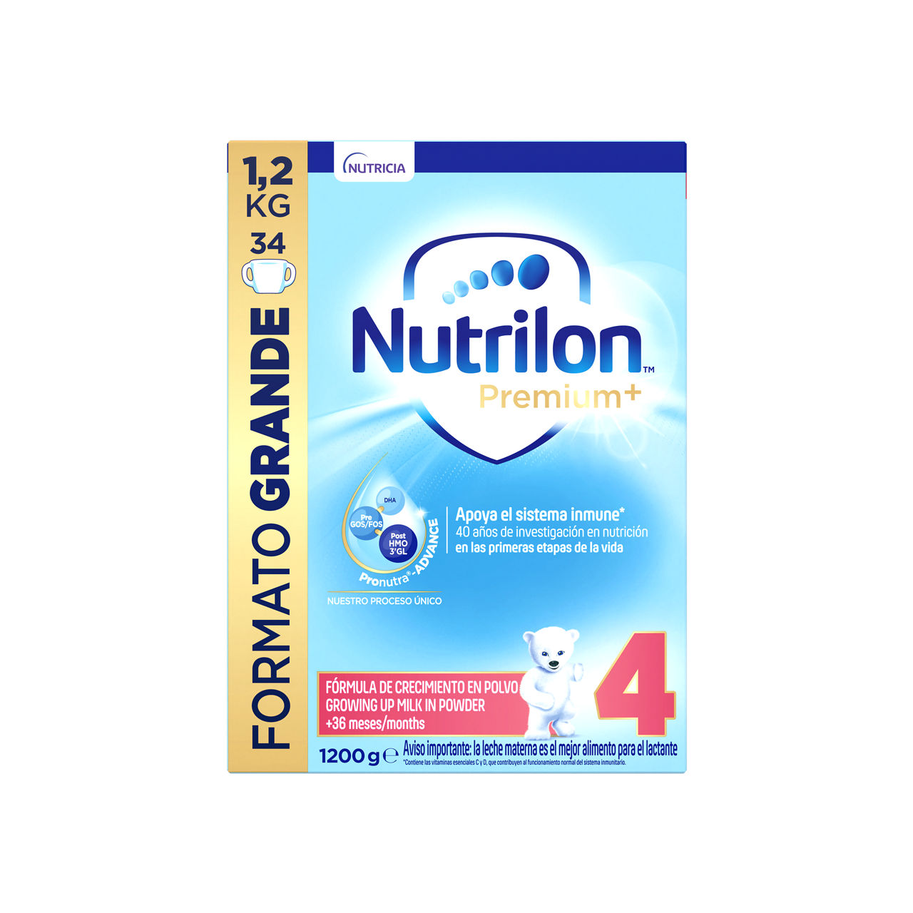 Nutrilon Premium + 4 Nutrilon 4 fórmula crecimiento polvo etapa 4 para niños pequeños caja 1200g para bebés desde 36 meses – Nutricia Ecuador