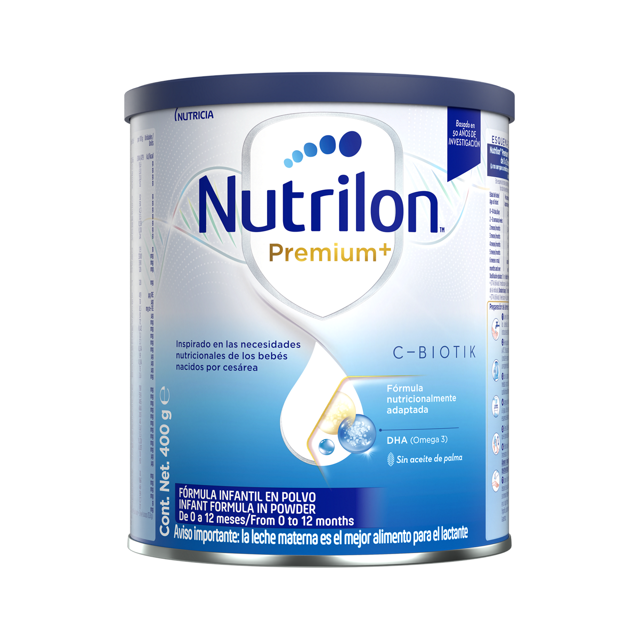 Nutrilon Premium + C-Biotik fórmula en polvo nutricionalmente adaptada para los bebés nacidos por cesárea lata 400g