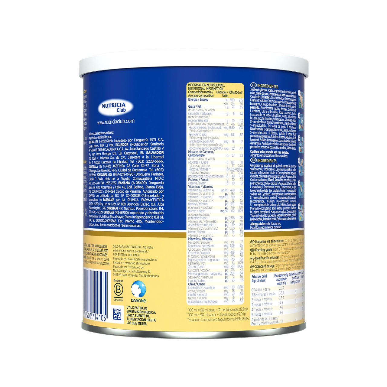 Nutrilon Proexpert Sin Lactosa fórmula polvo deslactosada lata azul amarillo 400g para bebés recién nacidos – Nutricia Ecuador