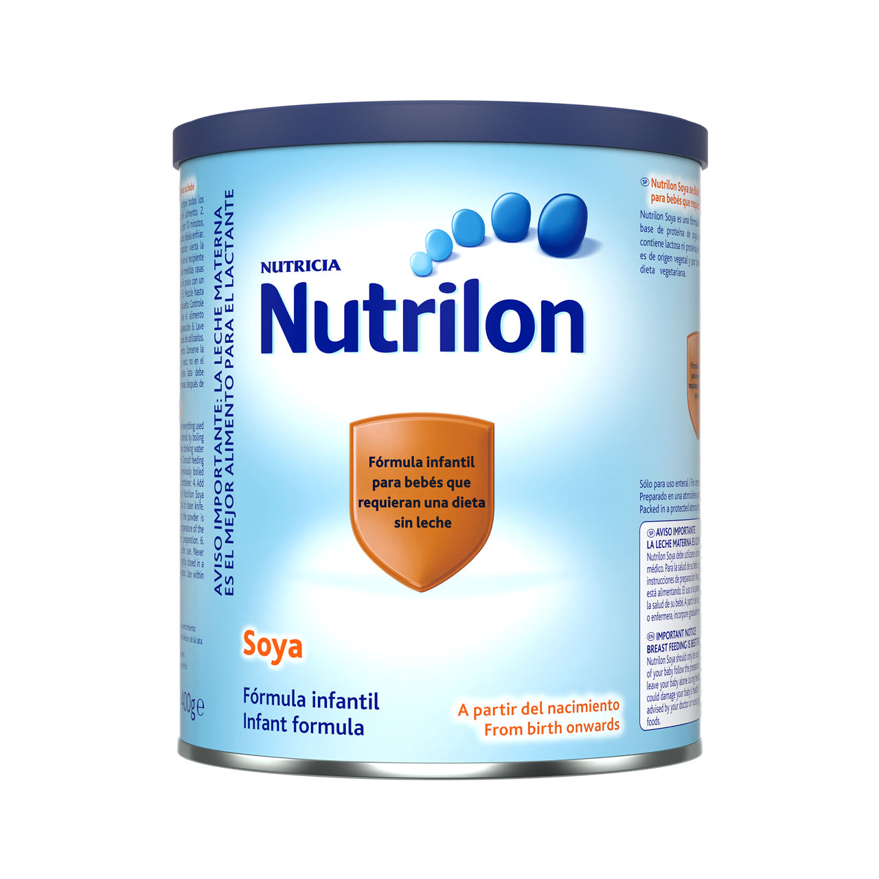 Nutrilon Soya fórmula polvo leche de soya bebés 0 a 6 meses bebés 1 año lata 400g – Nutricia Ecuador