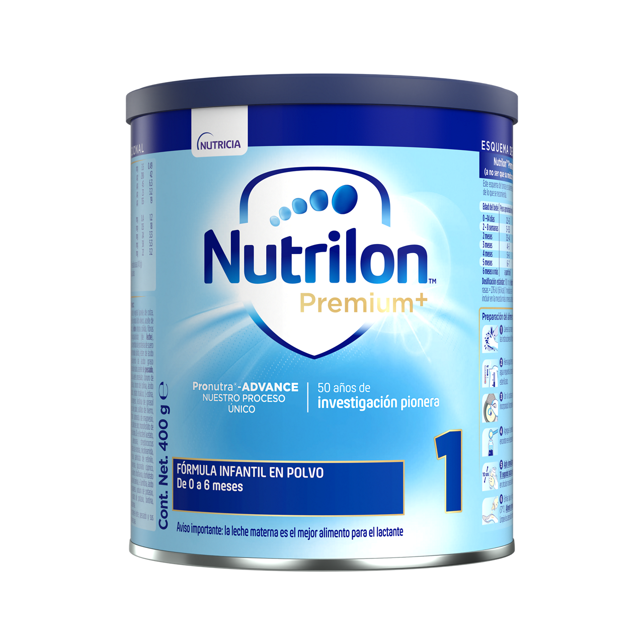 Nutrilon™ Premium+ 1 Pronutra®-ADVANCE, Fórmula infantil, Lata de 400 g - frente