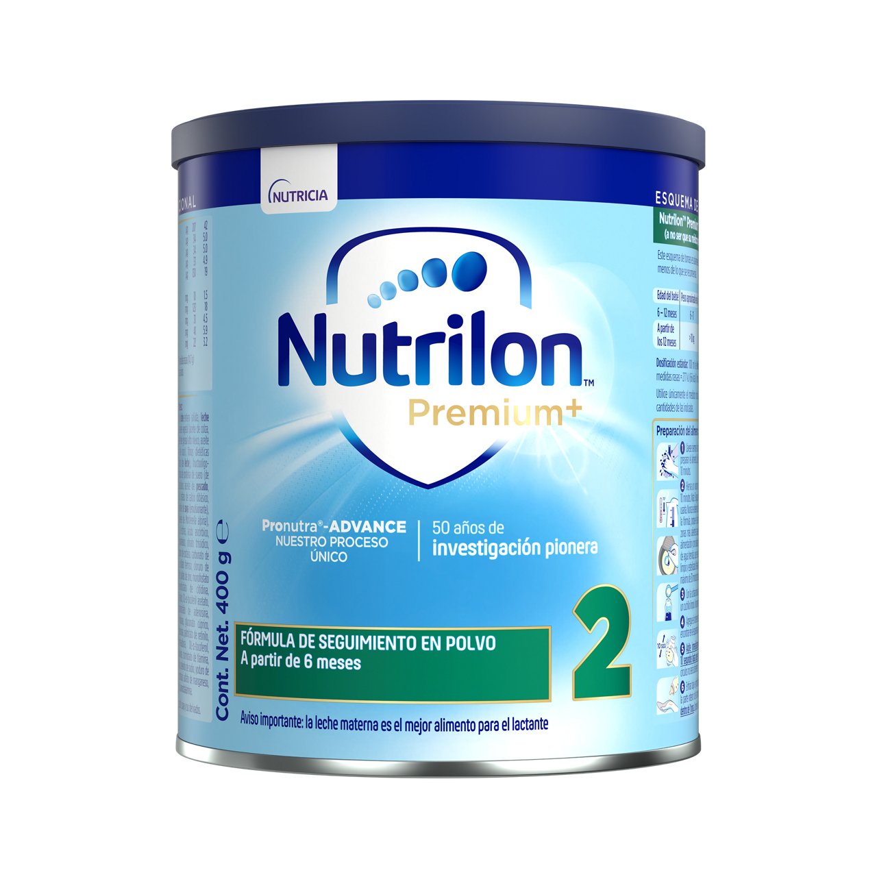 Nutrilon™ Premium+ 2 Pronutra®-ADVANCE, Fórmula infantil, Lata de 400 g - frente