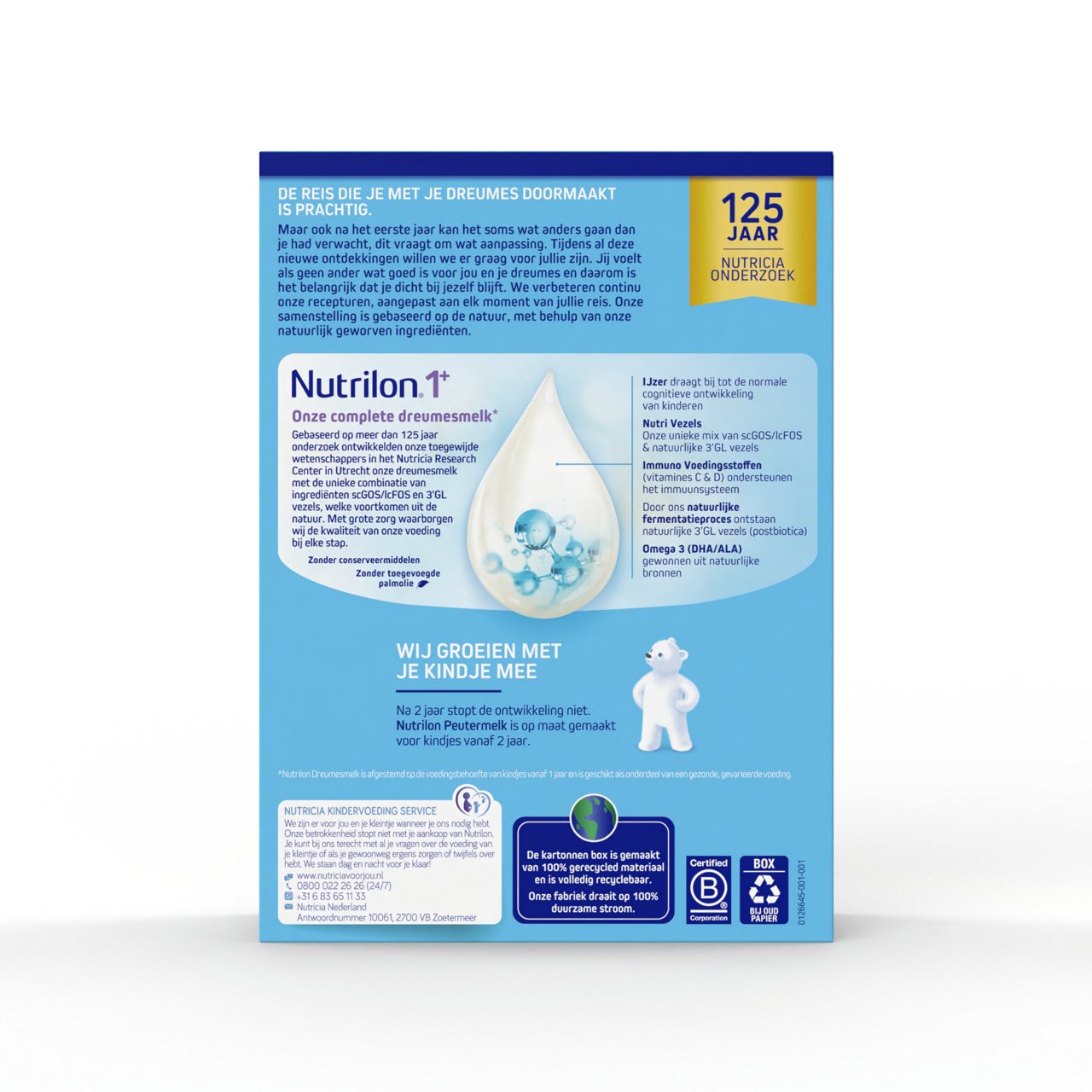 Nutrilon Dreumesmelk 1+ Packshot BIB Back