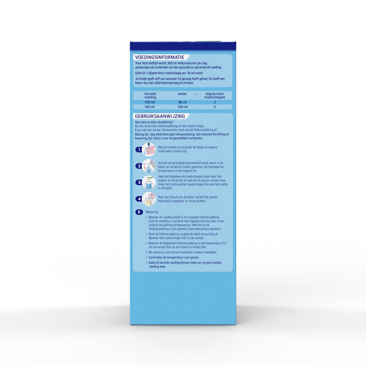 Nutrilon Dreumesmelk 1+ Packshot BIB Sideways voedingsinformatie