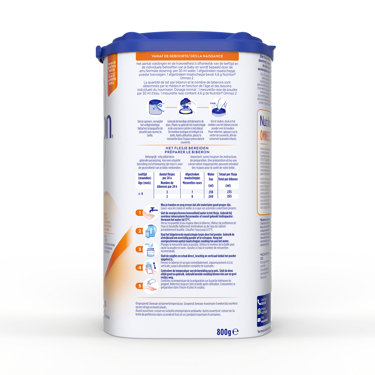 Nutrilon Omneo: spécialement développé en cas de crampes, coliques, selles dures ou constipation.