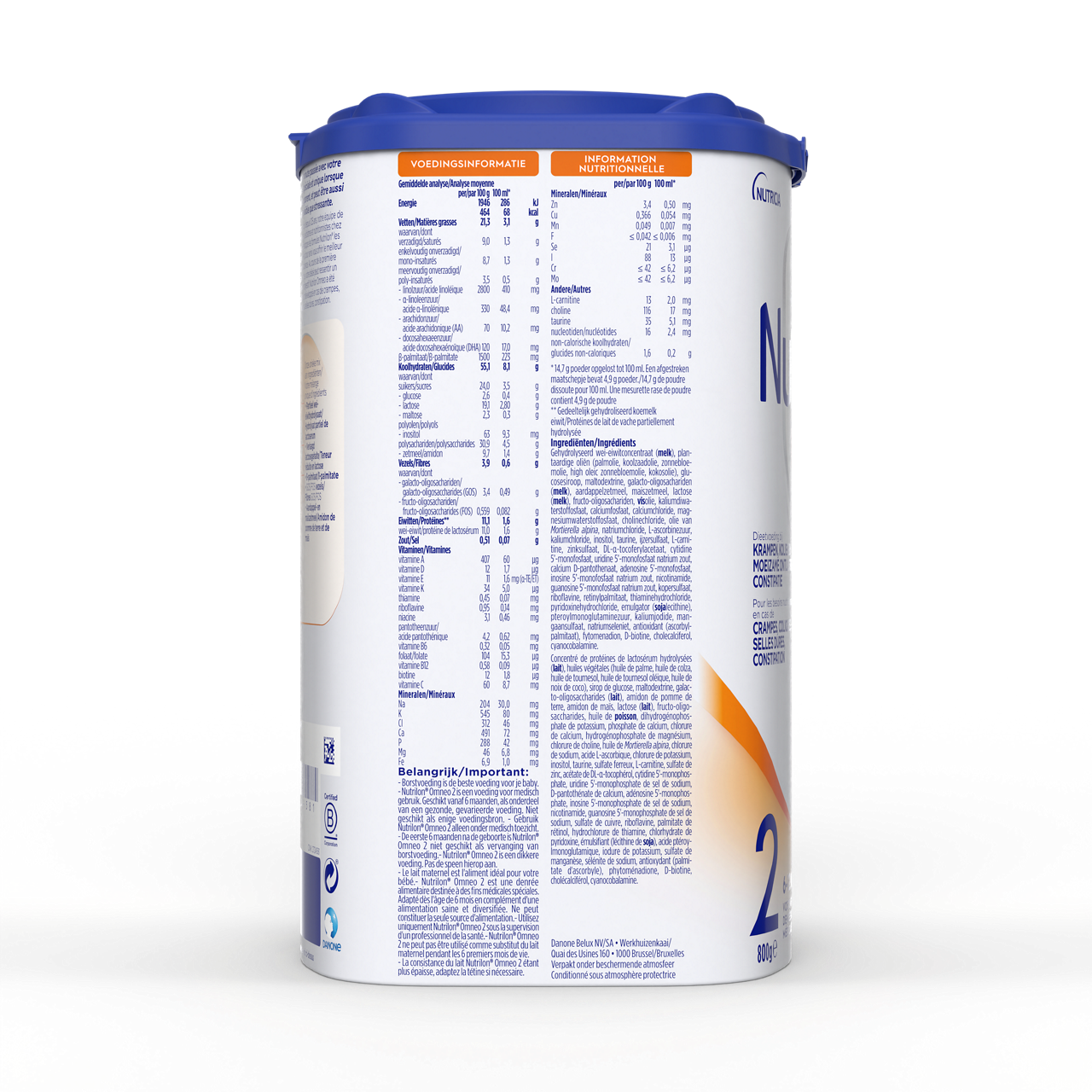 Nutrilon Omneo: spécialement développé en cas de crampes, coliques, selles dures ou constipation.