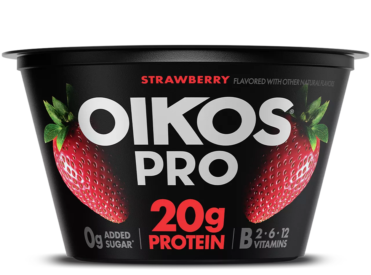 Strawberry Oikos Pro High Protein Yogurt Cultured Ultra Filtered Milk