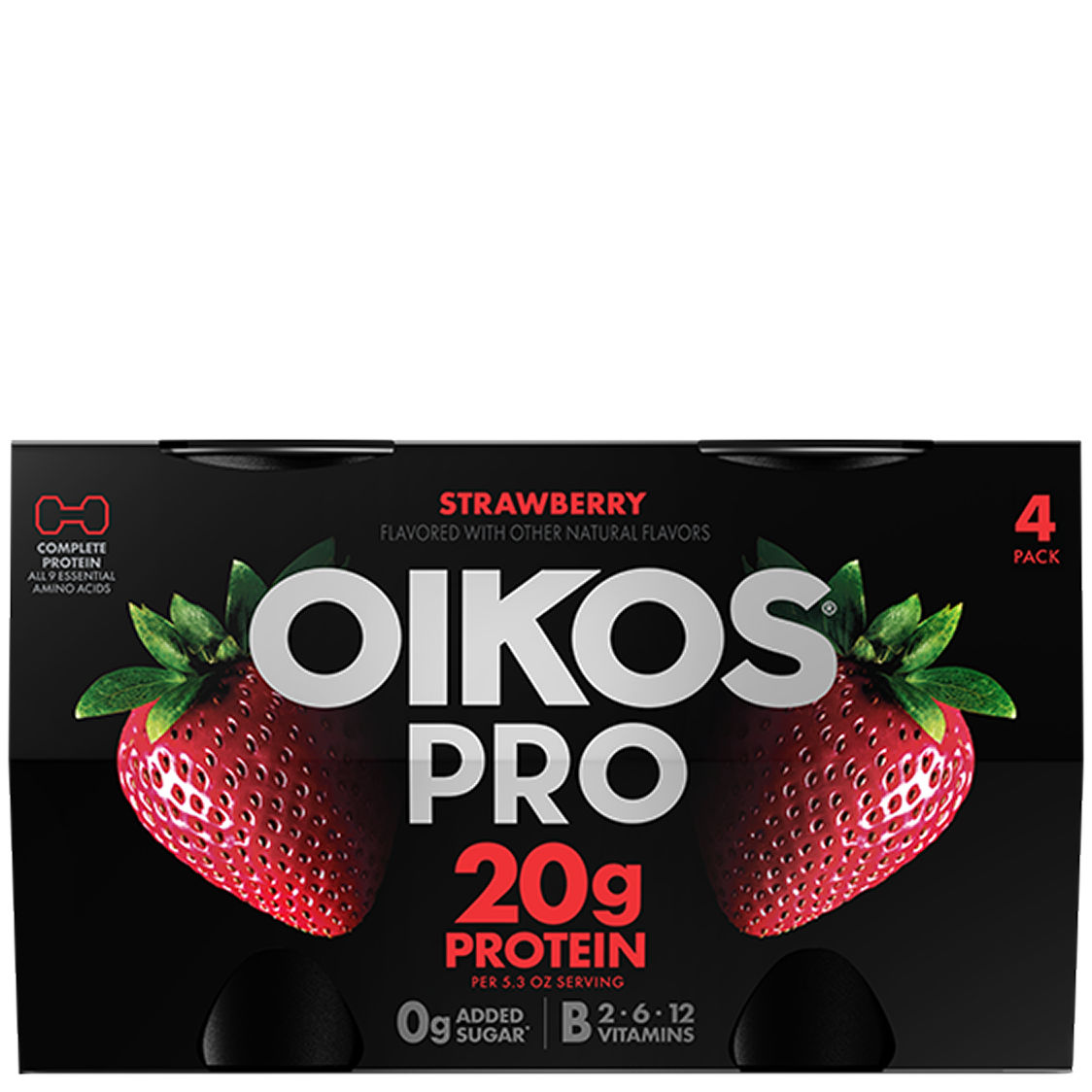 Strawberry Oikos Pro High Protein Yogurt Cultured Ultra Filtered Milk Multipack