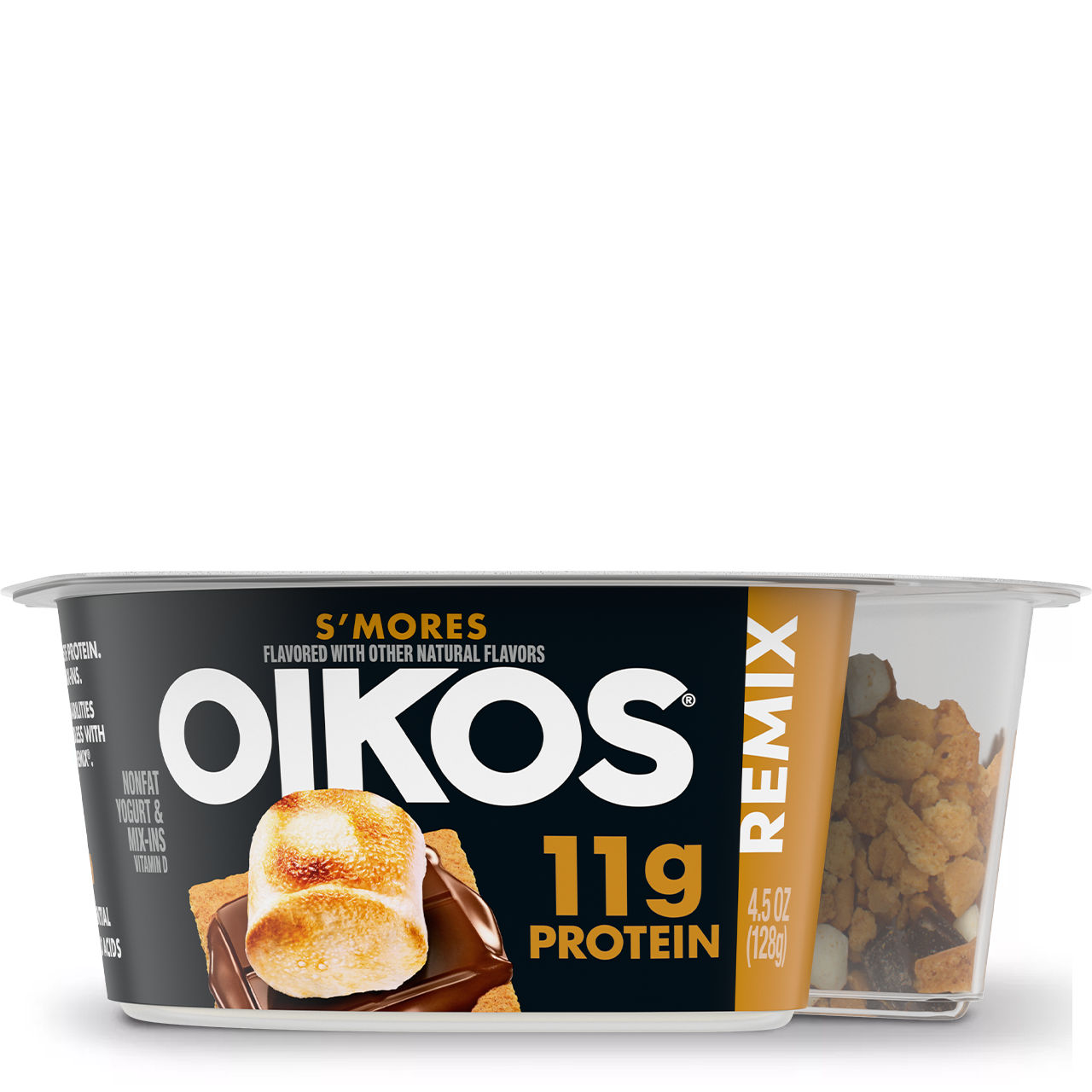 Oikos Remix Smores Flavored Nonfat Greek Yogurt with Mix-ins