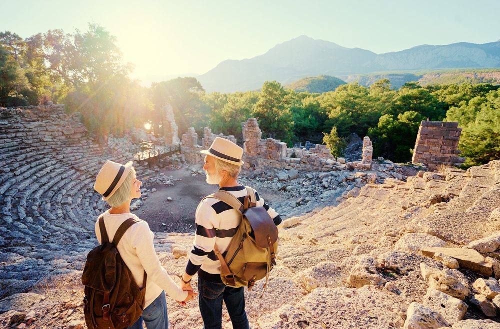 Travel and tourism. Senior family couple enjoying view together on ancient amphitheater.; Shutterstock ID 592616270; Business Division: Advanced Medical Nutrition; Business Unit: Benelux; Name: Danique van der Tas