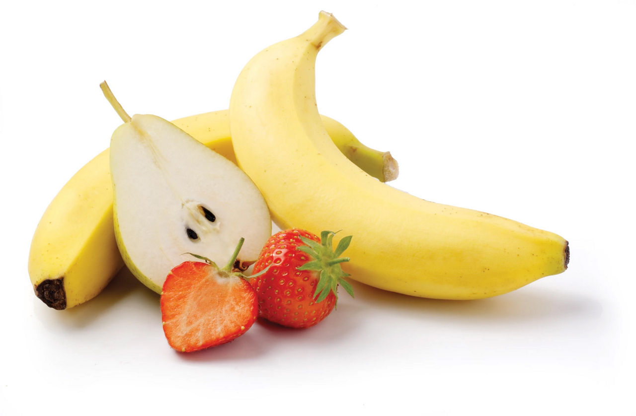 Pear banana strawberry