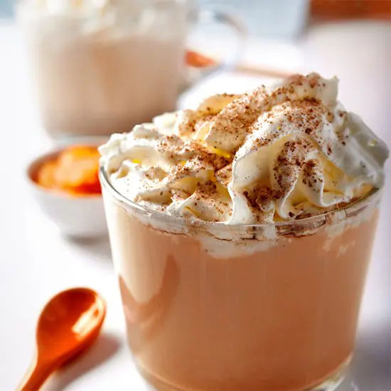 Creamy hot chocolate with whipped topping