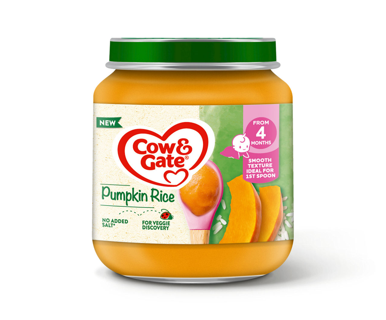 Cow & Gate Pumpkin Rice baby food jar 125g