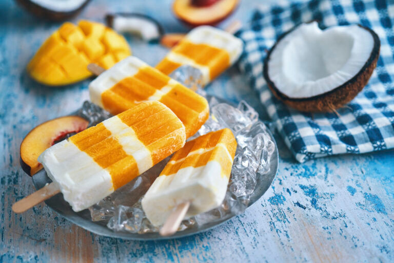 Mango Peach Yogurt Ice Cream on Stick