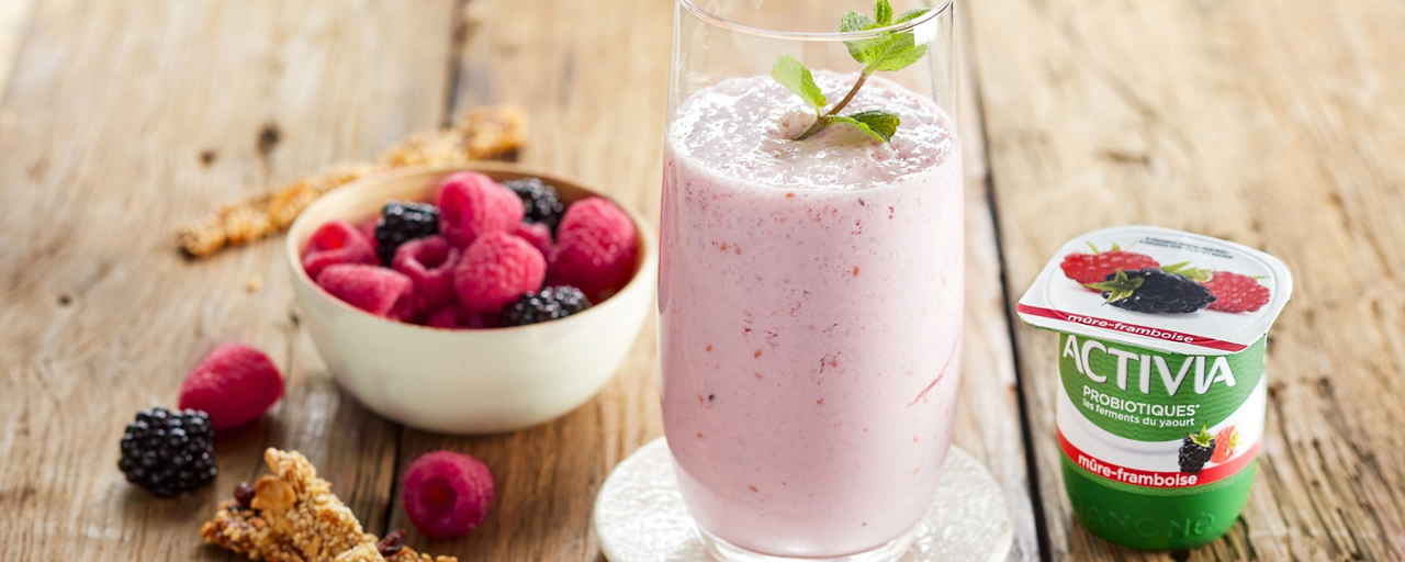 visuel Smoothie à la framboise, croquant sésame